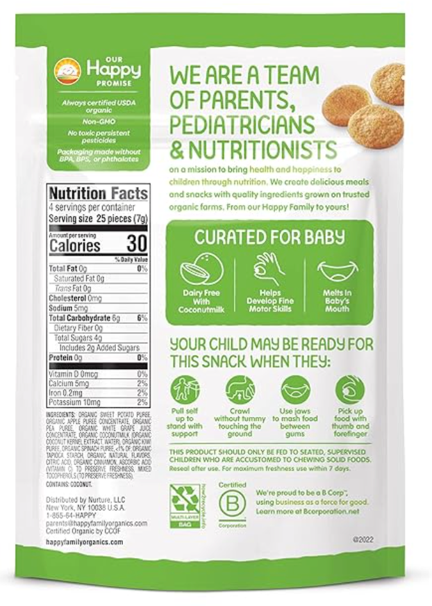 Happy Baby Organics creamies bocadillos de manzana