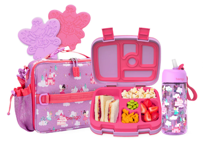 Bentgo Kids set de 4 piezas con lonchera, mochila, bloque de hielo y vaso