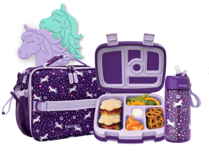 Bentgo Kids set de 4 piezas con lonchera, mochila, bloque de hielo y vaso