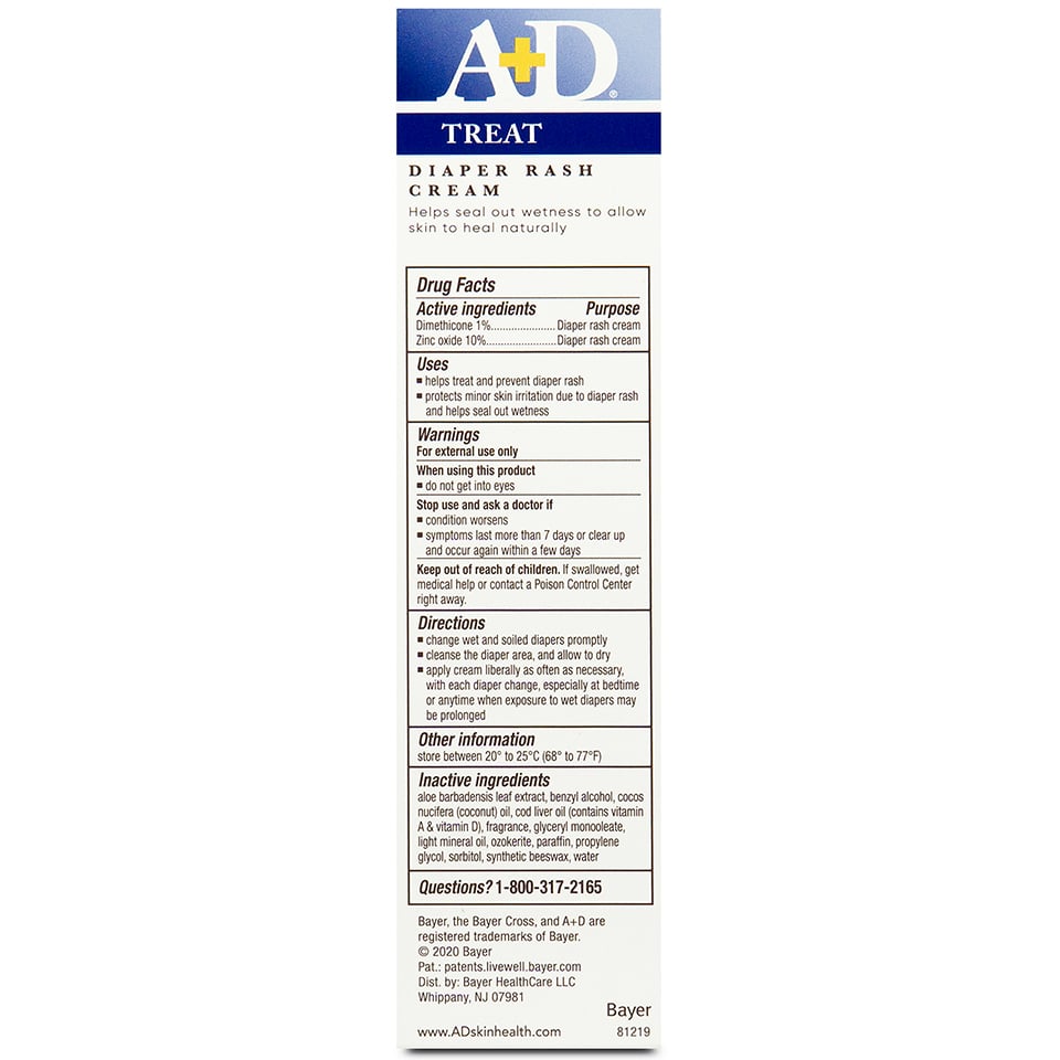 A+D Pomada para tratar las rozaduras de bebé 113g