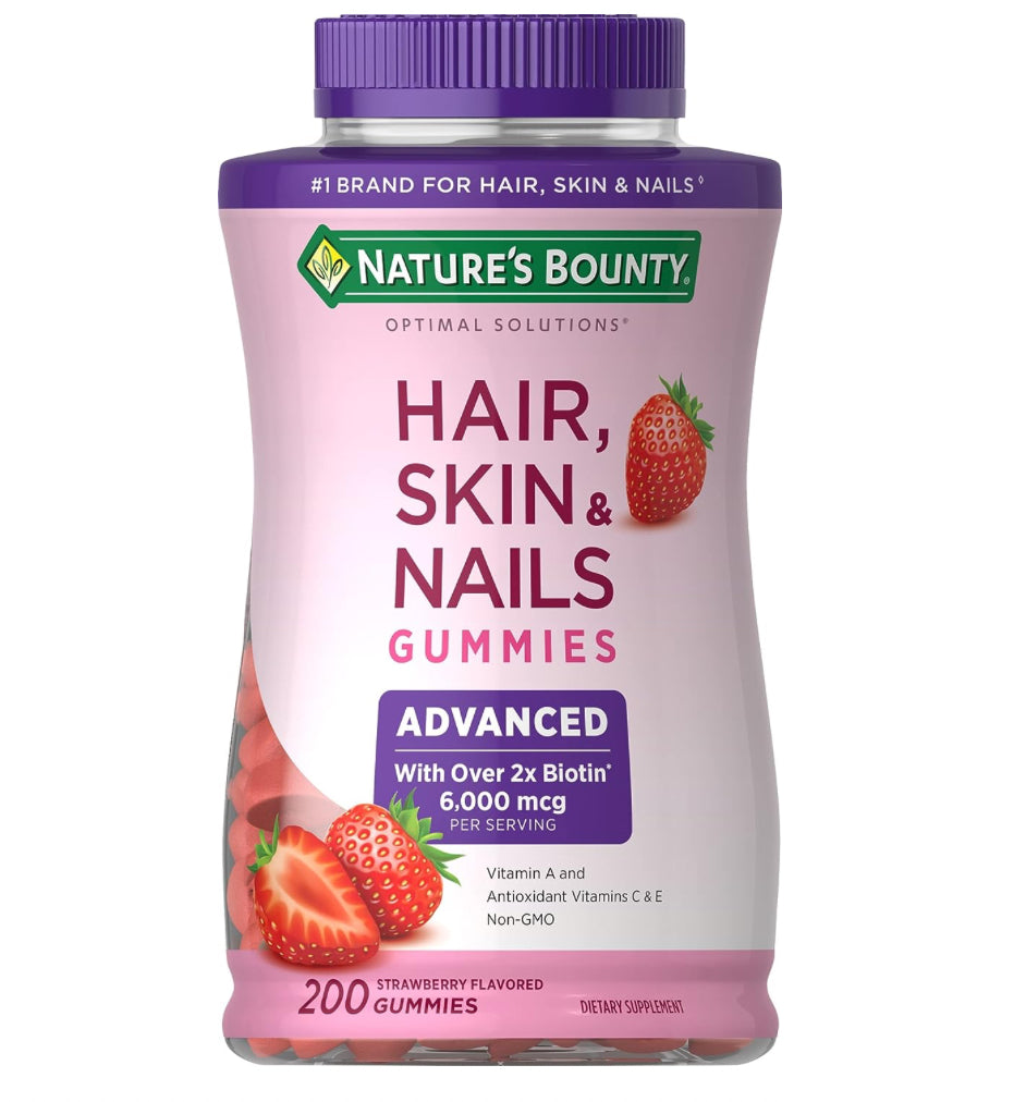 Nature's Bounty 200 gomitas - Multivitaminico para cabello, piel y uñas