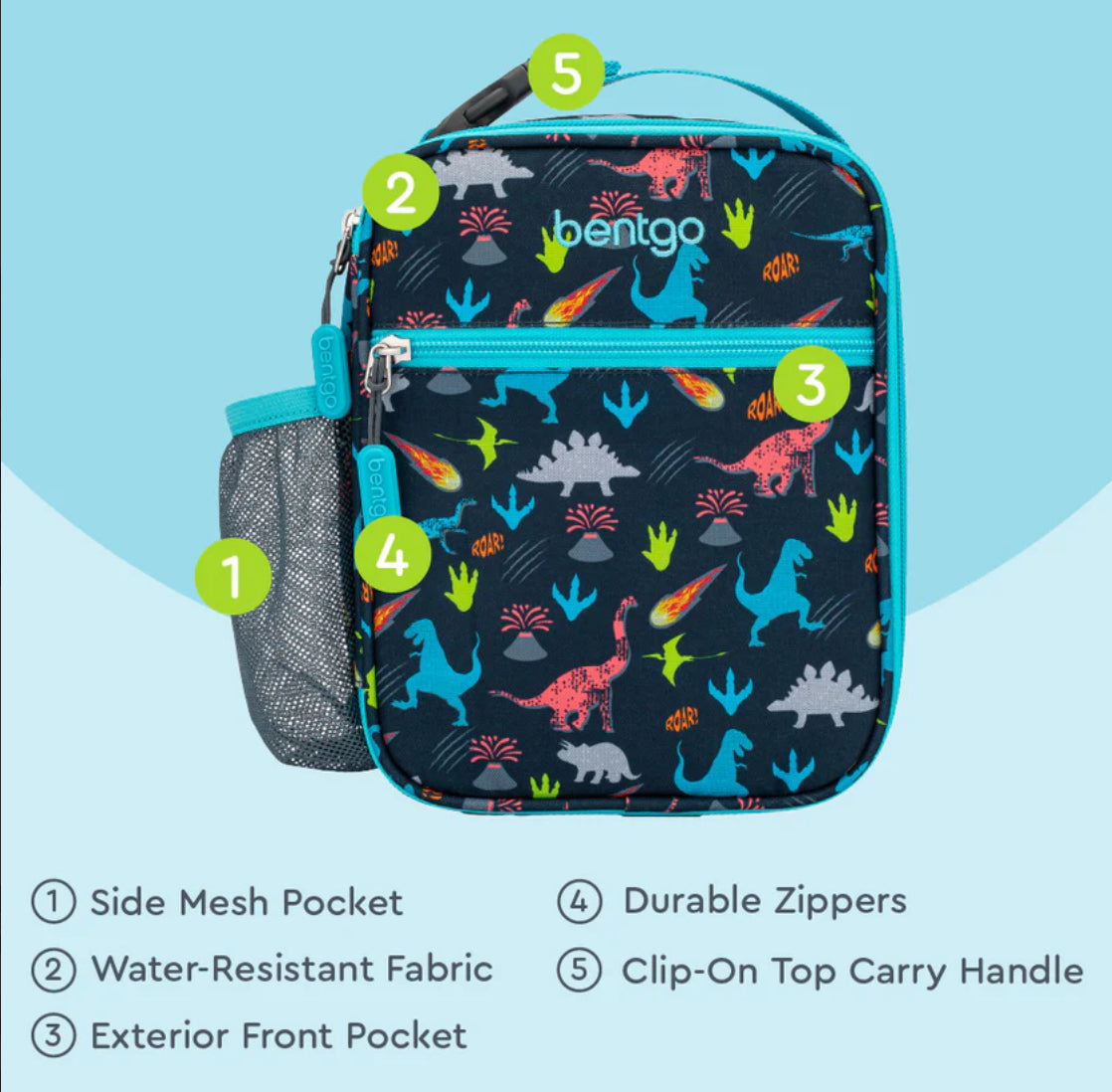 Bentgo Kids Snap & Go Kit Lunch Box + Lonchera térmica + Bloques de hielo