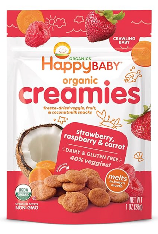 Happy Baby Organics creamies bocadillos de fresa