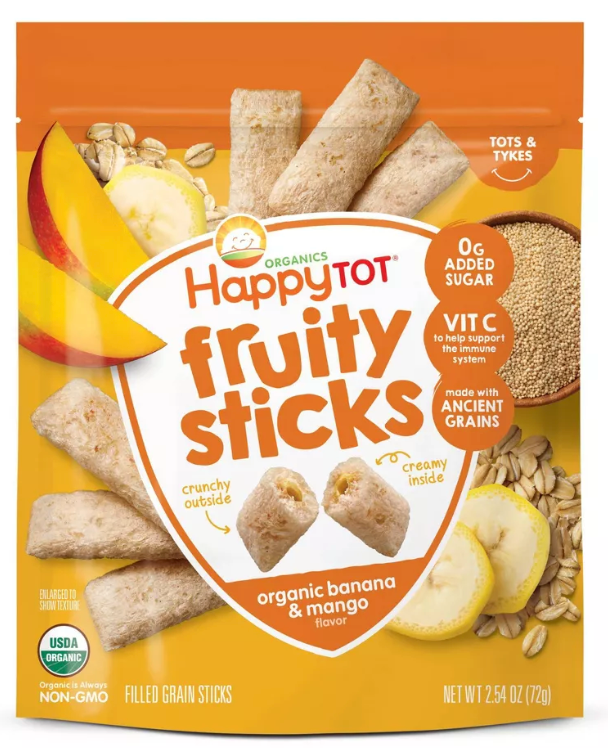 Happy Tot Organics barritas de plátano y mango