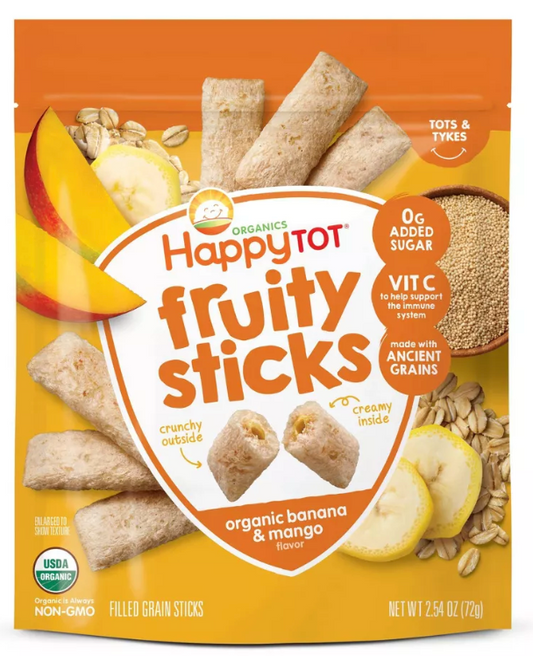 Happy Tot Organics barritas de plátano y mango