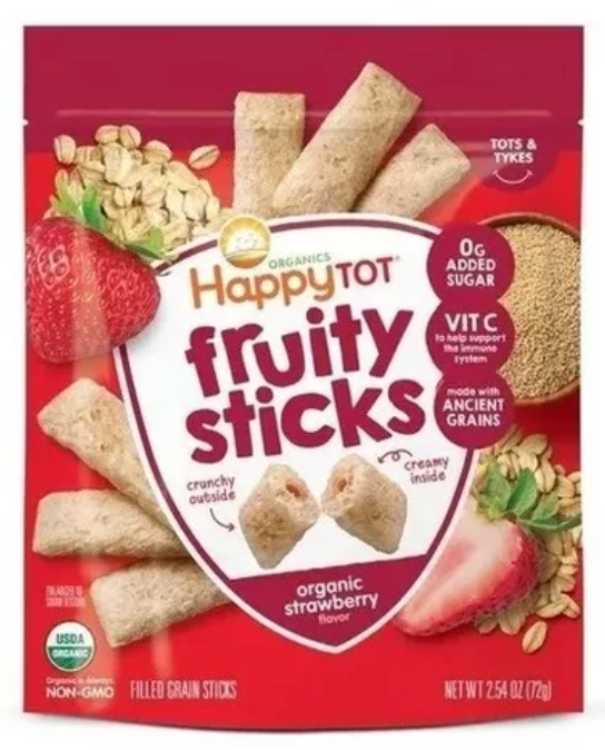 Happy Tot Organics barritas de fresa