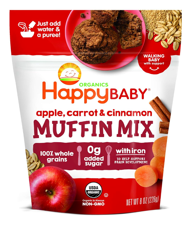 Happy Baby Mezcla para muffins de manzana, zanahoria y canela